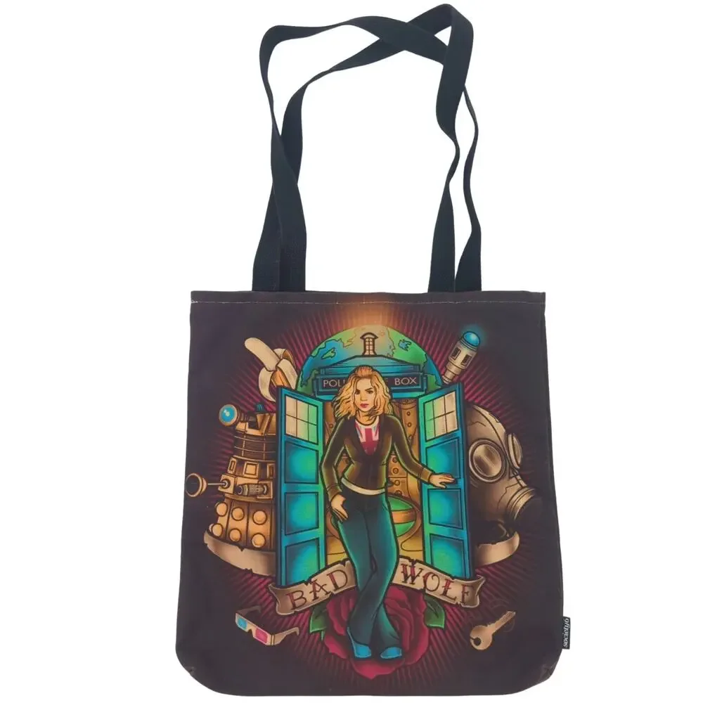 Doctor Who Tote Bag Rose Tyler Bad Wolf Fandom Gift TARDIS BBC TV